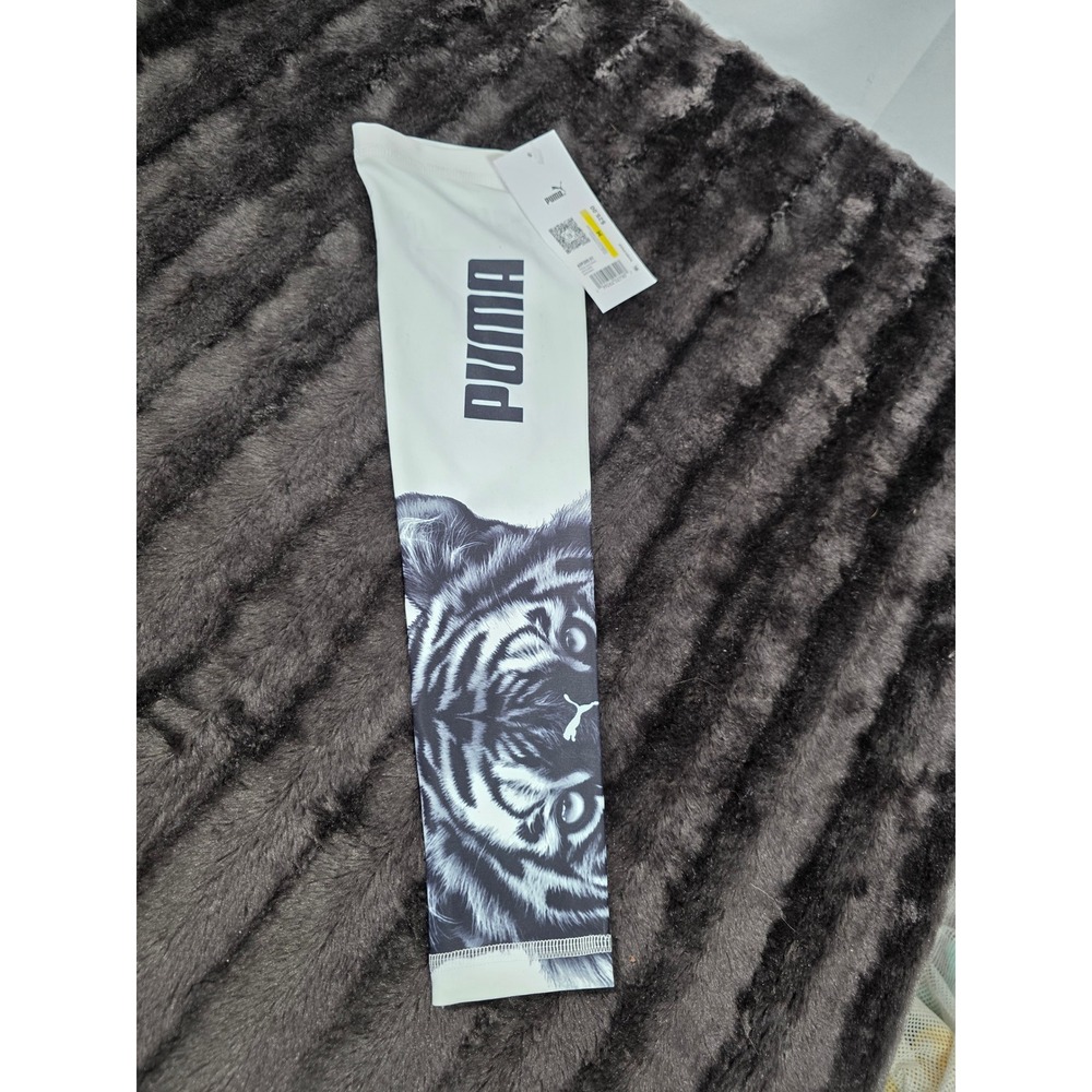 Puma Pulisic Arm Sleeve White Black Tiger Graphic Compression Size M 639205 01